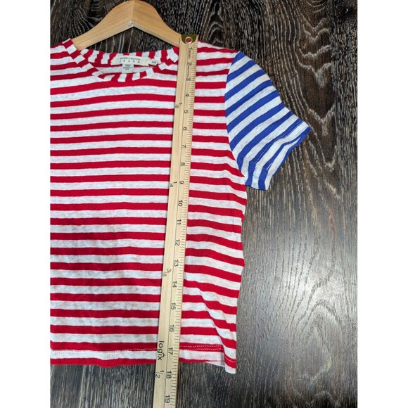 Alice and Olivia Jeans Multicolor Striped Linen Tee M - Picture 8 of 8